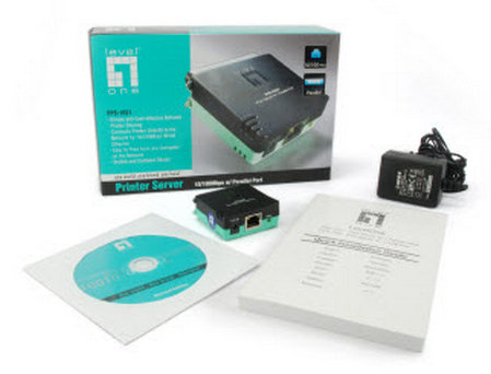 LevelOne FPS-1031 tulostinpalvelin Ethernet LAN Musta, Vihreä