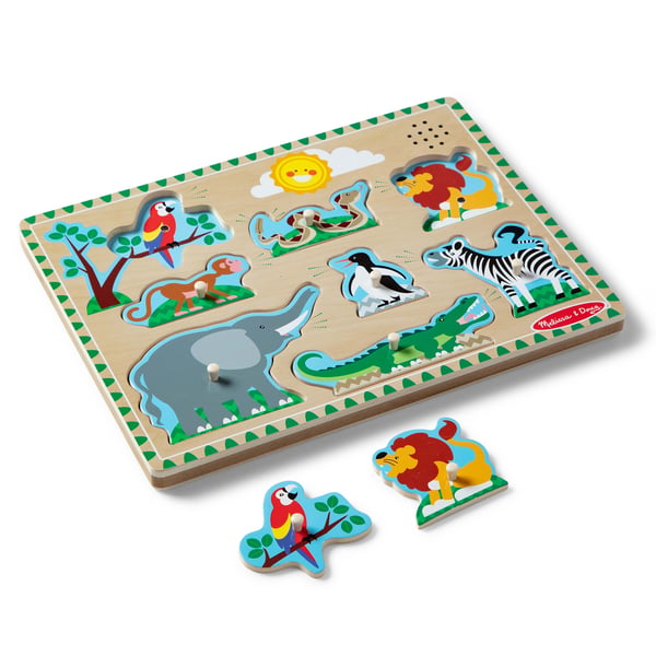 Melissa & Doug MPZ WPZ Zoo Animals Sound Pzl GML Form puslespil 8 stk Dyr