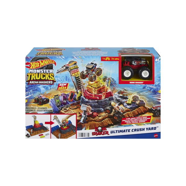 Hot Wheels Monster Trucks HOT WHEELSMonster Trucks Arena Smashers BONE SHAKER ULTIMATE CRUSH YARD-lekset