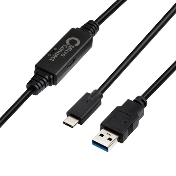 Microconnect USB3.1CA5AMP USB-kabel USB 3.2 Gen 1 (3.1 Gen 1) 5 m USB C USB A Sort Microconnect USB3.1CA5AMP USB-kabel USB 3.2 Gen 1 (3.1 Gen 1) 5 m USB C USB A Sort