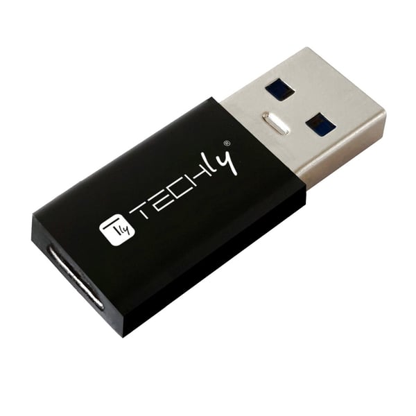 Techly IADAP USB3-AFT kabel kønsskifter USB A USB C Sort