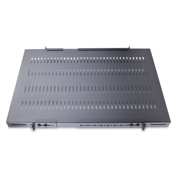 StarTech.com 1U ventilerat hyllplan med justerbart djup för rack - kraftigt, fast rackhyllplan - 113 kg