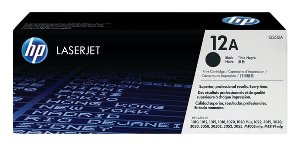 HP Original 12A LaserJet-tonerpatron, sort