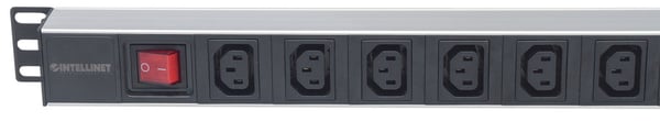 Intellinet 163651 strømforsyningsenhed (PDU) 8 AC stikkontakt(er) 1U Sort, Sølv