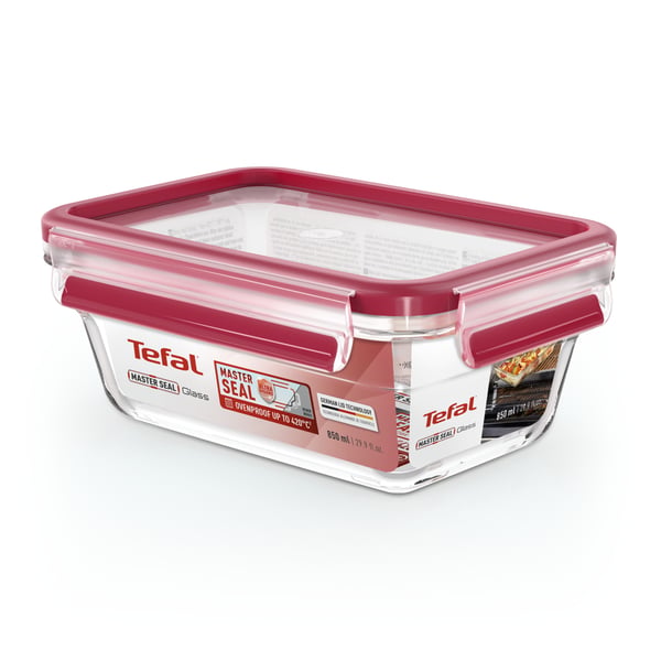 Tefal MasterSeal N10408 Rektangulär Låda 0,85 l Transparent, Röd 1 styck