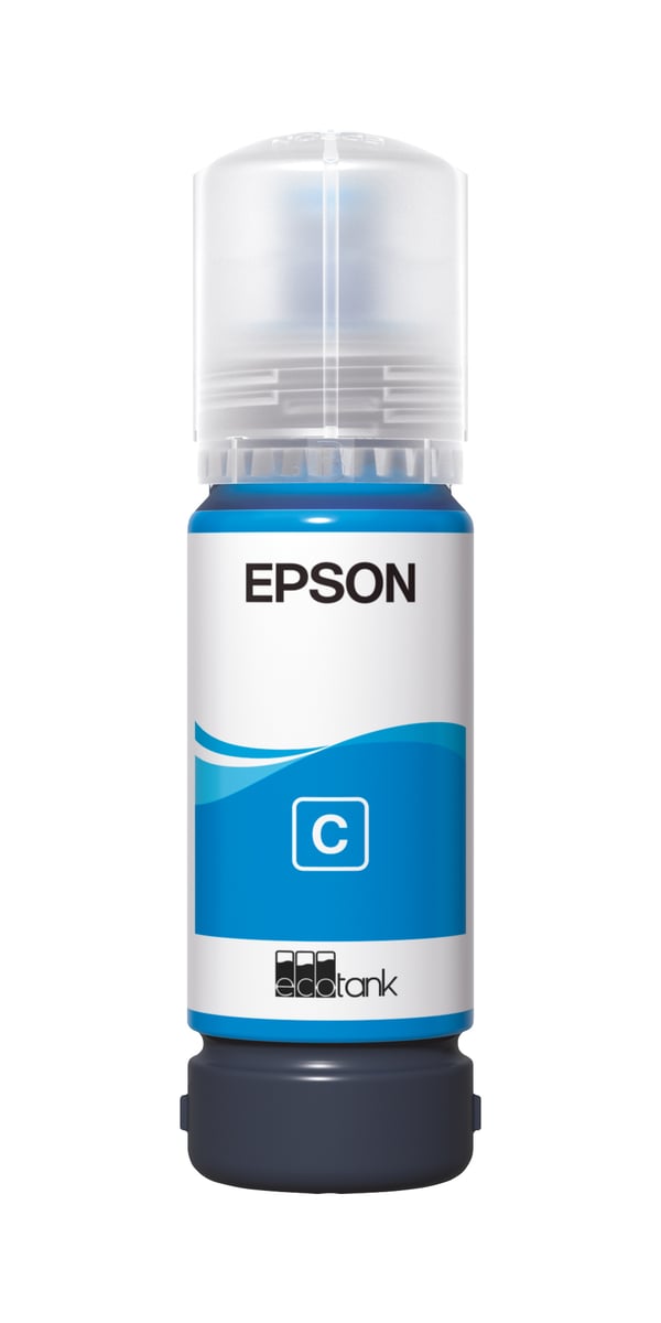Epson 107 EcoTank -mustepullo, syaani Epson 107 EcoTank -mustepullo, syaani