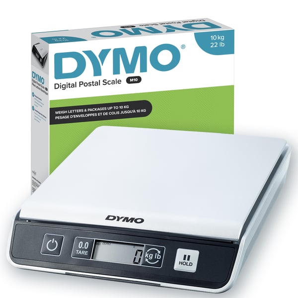 DYMO M10 Digital pakke- og forsendelsesvægt | op til 10 kg kapacitet | 20 cm x 20 cm