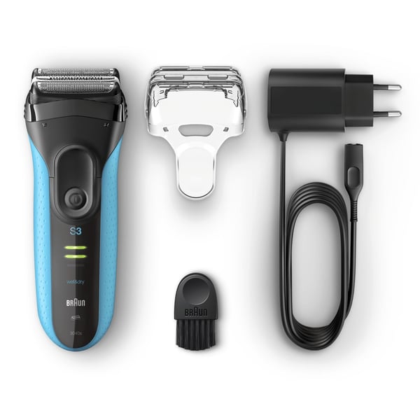 Braun Series 3 3040s Folie shaver Trimmer Sort, Blå