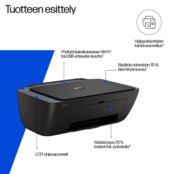 HP DeskJet 2921 Langaton All-in-One Väri Tulostin, Instant Ink