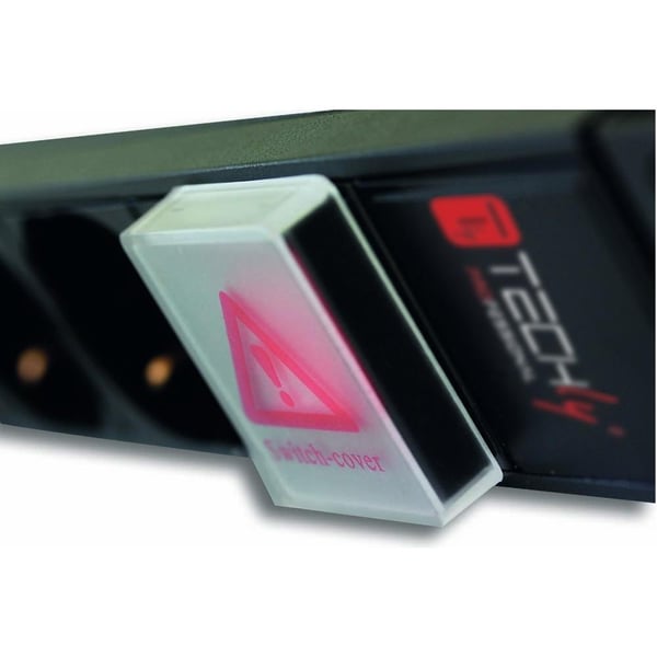 Techly 1HE I-CASE STRIP-81V stikdåse 2 m 8 AC stikkontakt(er) Indendørs Sort, Rød