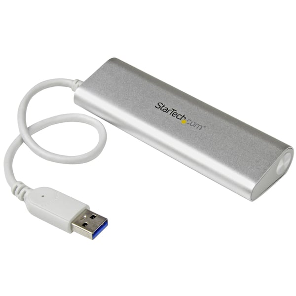 StarTech.com Bärbar USB 3.0-hubb med 4 portar och inbyggd kabel - 5Gbps