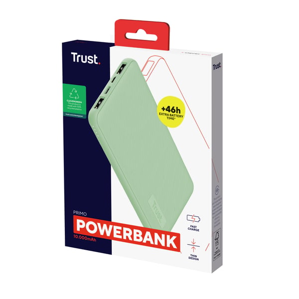 Trust 25029 powerbank Lithium-Ion (Li-Ion) 10000 mAh Grøn