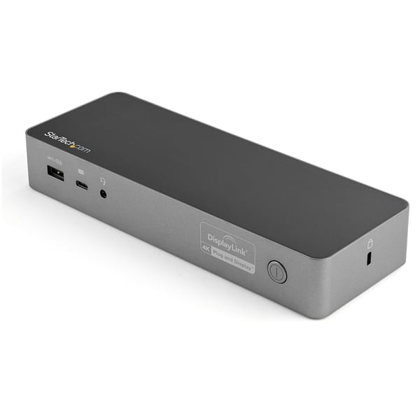 StarTech.com DK30C2DPEP kannettavien tietokoneiden telakka ja porttitoistin Langallinen USB 3.2 Gen 1 (3.1 Gen 1) Type-C Musta, Harmaa