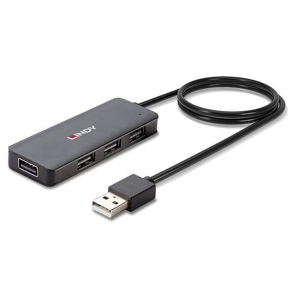 Lindy 42986 gränssnittshubbar USB 2.0 480 Mbit/s Svart