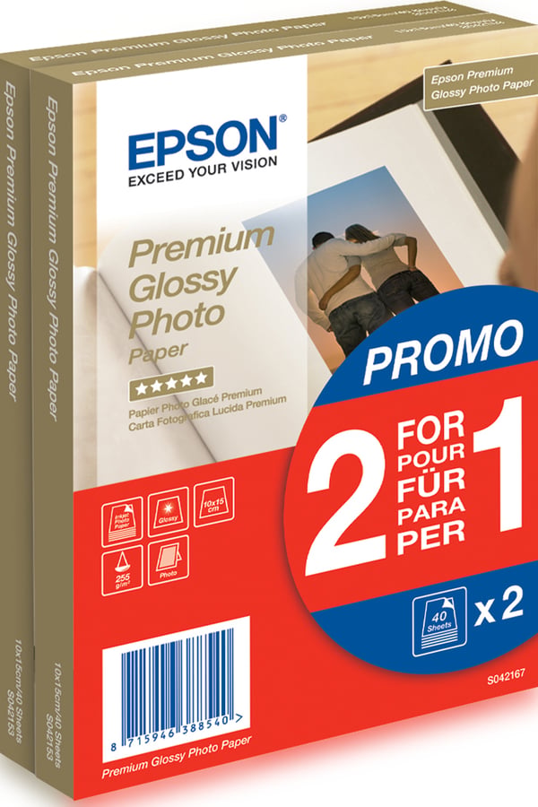Epson Premium blankt fotopapir, (100 x 150 mm), 255 g/m2, 80 ark