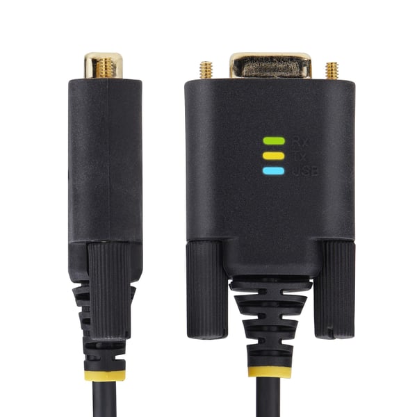 StarTech.com 10ft (3 m) USB till seriell adapterkabel, COM retention, utbytbara skruvar/muttrar, USB-A till DB9 RS232, FTDI-chip, ESD-skydd, Windows/macOS/Linux