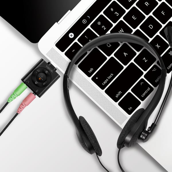 LogiLink HS0052 hörlur och headset Kabel Huvudband Kontor/callcenter Svart