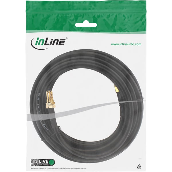 InLine 40865 koaxialkablar 5 m Svart
