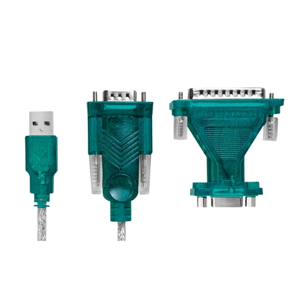 LogiLink UA0042B konverterare/repeaters/isolatorer USB 2.0 RS-232 Grön, Transparent