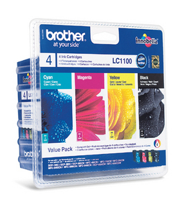 Brother LC1100VALBPRF mustekasetti 4 kpl Alkuperäinen Perusvärintuotto Musta, Syaani, Magenta, Keltainen