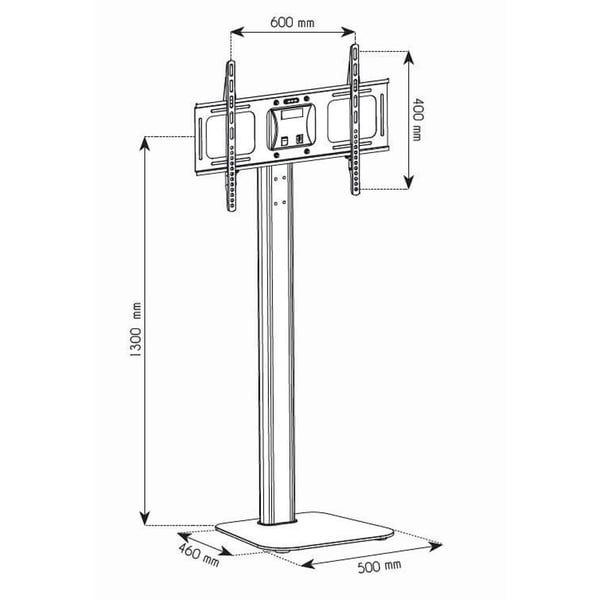 Techly ICA-TR11 tv-beslag 177,8 cm (70") Sort, Sølv