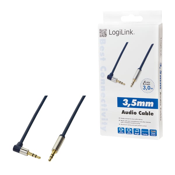 LogiLink 3.5mm - 3.5mm 3m lydkabel 3,5 m Blå