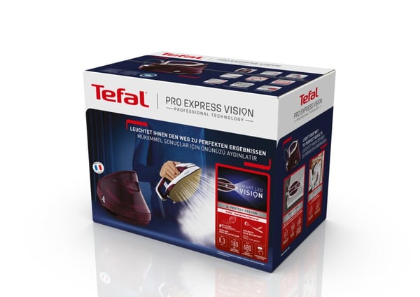 Tefal Pro Express Vision GV9810 3000 W 1,1 L Durilium AirGlide Autoclean soleplate Rød, Hvid