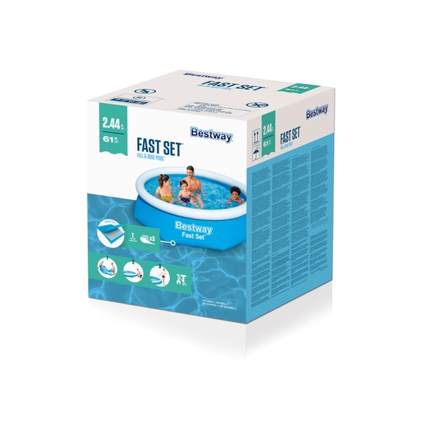 Bestway Fast Set 57448 maanpäällinen uima-allas Kehikollinen/puhallettava uima-allas Pyöreä Sininen, Valkoinen