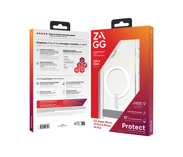 ZAGG Cases Crystal Palace SnapKS Apple iPhone 15 Plus/iPhone 14 Plus Clear EN/FR