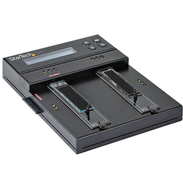 StarTech.com Fristående M.2 SATA & M.2 NVMe-duplicerare och -raderare - SATA/SSD-hårddiskar klonas/