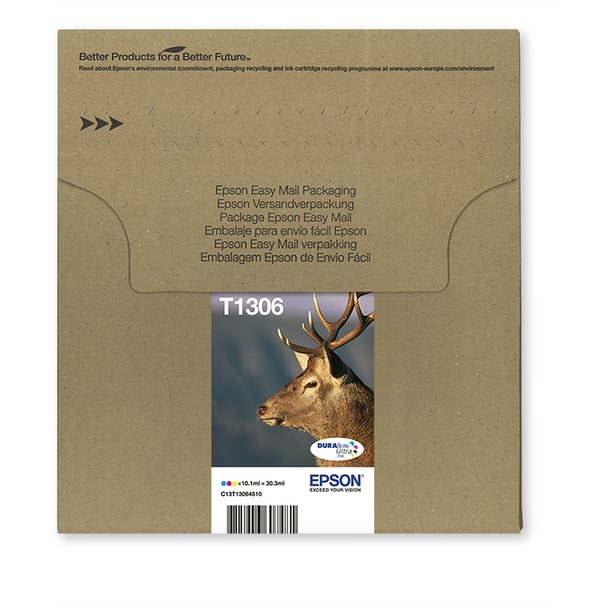 Epson Stag T1306 Peura DURABrite Ultra, moniväripakkaus, 3 väriä, EasyMail