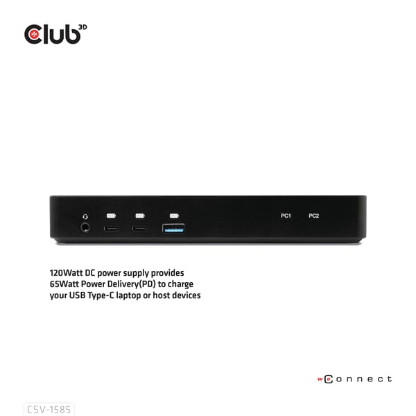 CLUB3D CSV-1585 KVM-switchar Svart