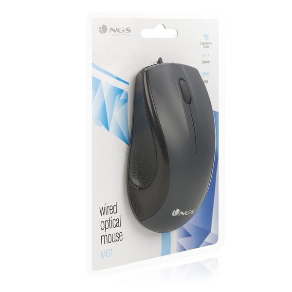 NGS Black Mist hiiri Office Oikeakätinen USB A-tyyppi Optinen 800 DPI