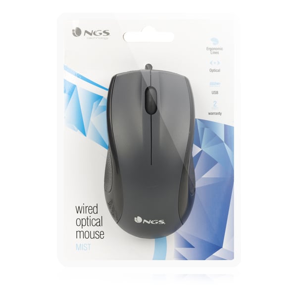 NGS Black Mist hiiri Office Oikeakätinen USB A-tyyppi Optinen 800 DPI