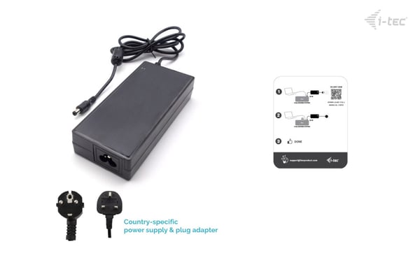 i-tec DC20V130W strømadapter og vekselret Indendørs 130 W Sort