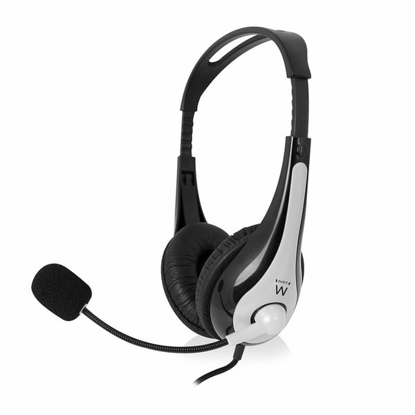 Ewent EW3562 hörlur och headset Kabel Huvudband Samtal/musik Svart, Silver