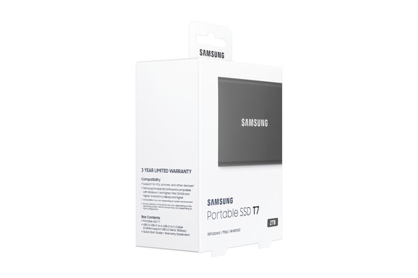Samsung Portable SSD T7 2 TB USB Type-C 3.2 Gen 2 (3.1 Gen 2) Harmaa