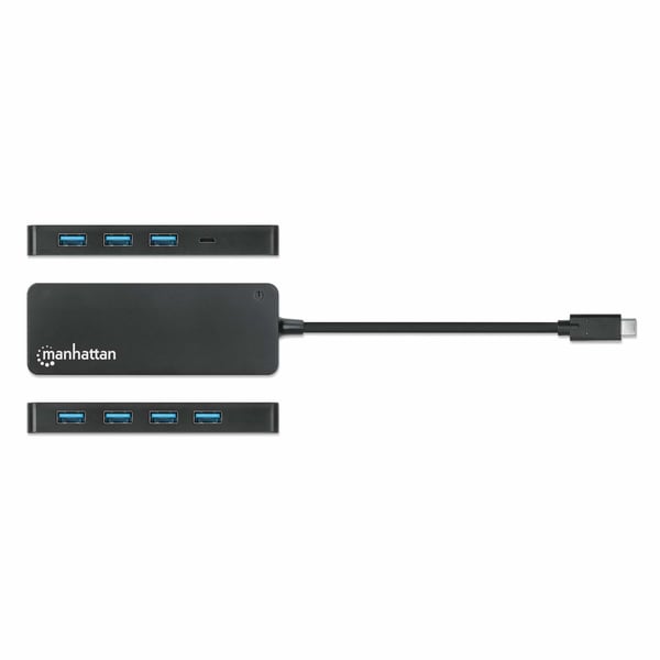 Manhattan 168410 gränssnittshubbar USB Type-C 5000 Mbit/s Svart