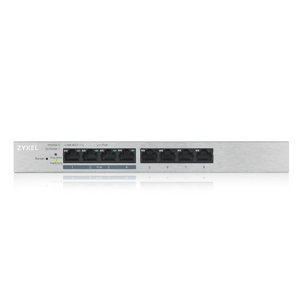 Zyxel GS1200-8HP-EU netværksswitch Administreret L2 Gigabit Ethernet (10/100/1000) Strøm over Ethernet (PoE) Grå
