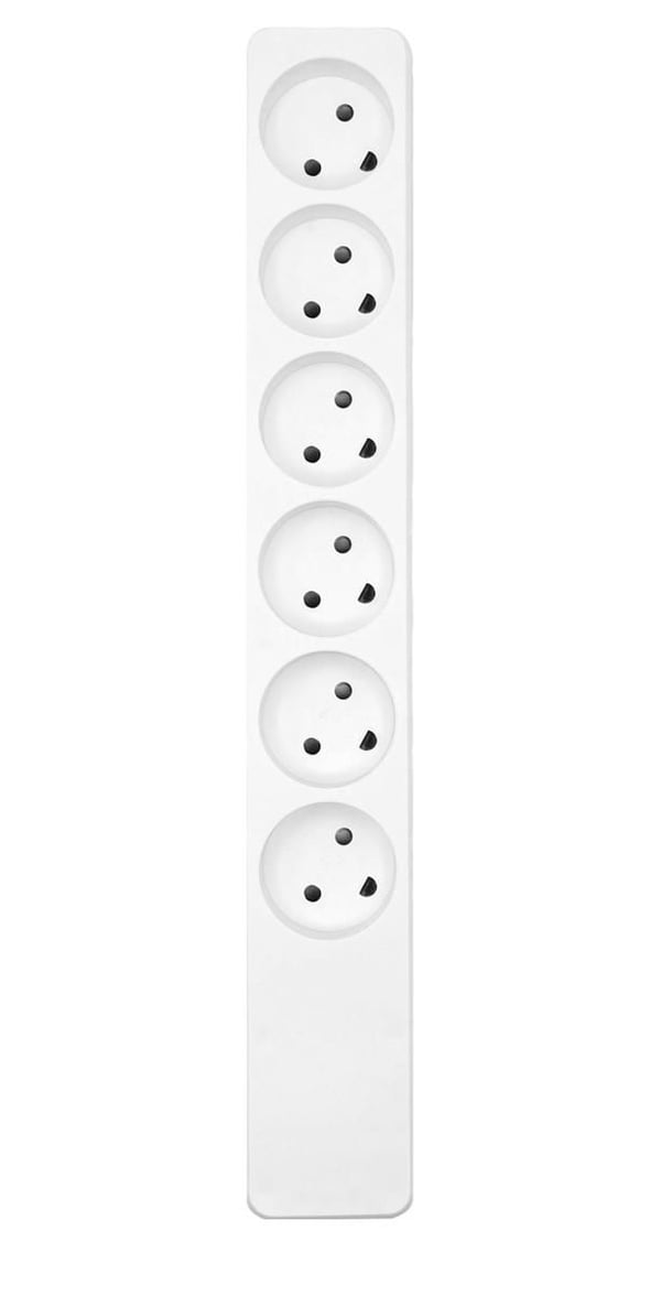 Microconnect MC-GRU0600DKW stikdåse 0 m 6 AC stikkontakt(er) Indendørs Hvid