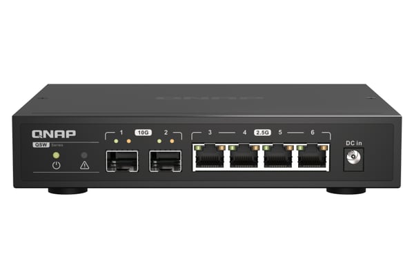 QNAP QSW-2104-2S nätverksswitchar Ohanterad 2.5G Ethernet Svart