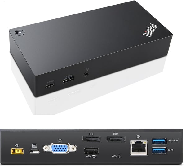 Lenovo 03X7194 dockningsstationer för bärbara datorer Kabel USB 3.2 Gen 1 (3.1 Gen 1) Type-C Svart