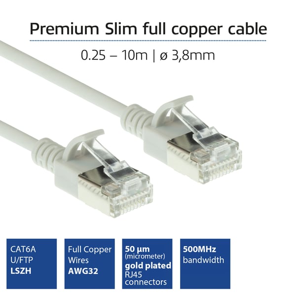 ACT DC7001 verkkokaapeli Harmaa 1 m Cat6a U/FTP (STP)