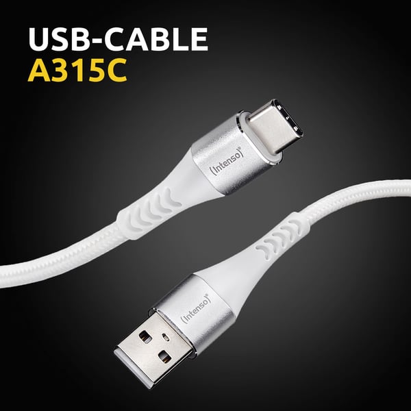 Intenso CABLE USB-A TO USB-C 1.5M/7901102 USB-kablar 1,5 m USB A USB C 0,48 Gbit/s 60 W Vit