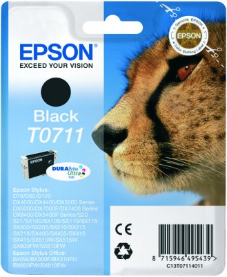 Epson Cheetah Enkeltpakke, sort T0711 DURABrite Ultra Ink