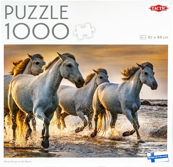 Tactic Lovers White horses on the beach Puslespil 1000 stk Dyr