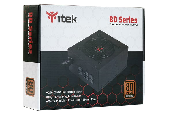 itek BD600 enhed til strømforsyning 600 W 24-pin ATX ATX Sort