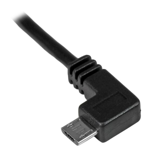StarTech.com Micro USB Lade- og Synkroniseringskabel St/St - Venstrevinklet Micro-USB - 0,5 m - USB-kabel - M
