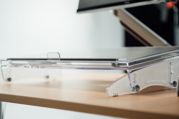 BakkerElkhuizen FlexDesk 640 ComfortRead dokumentholder Ethylen-vinylacetat (EVA) skum, Plast, Stål Lys grå, Transparent