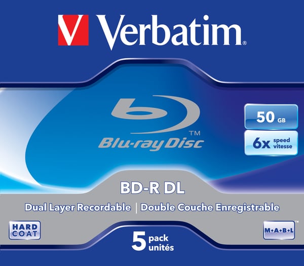Verbatim 43748 blank Blu-ray disk BD-R 50 GB 5 stk